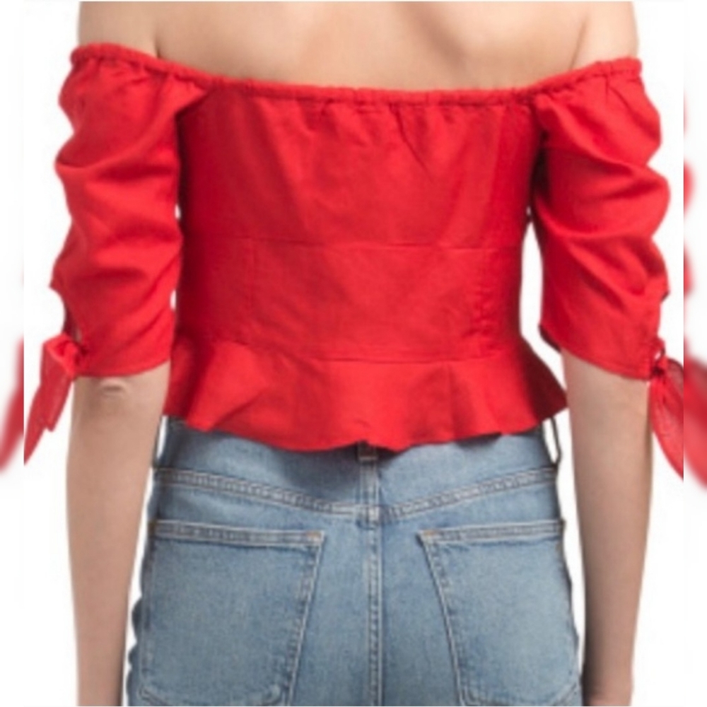 Red Carter Top -  Color-Red - Picture 6 of 9
